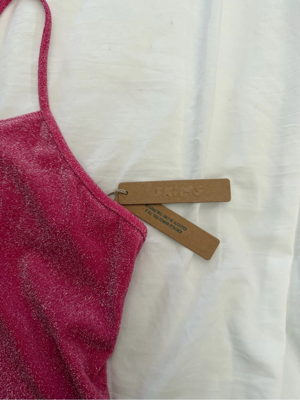 SKIMS Glitter Pink One-Piece Swimsuit